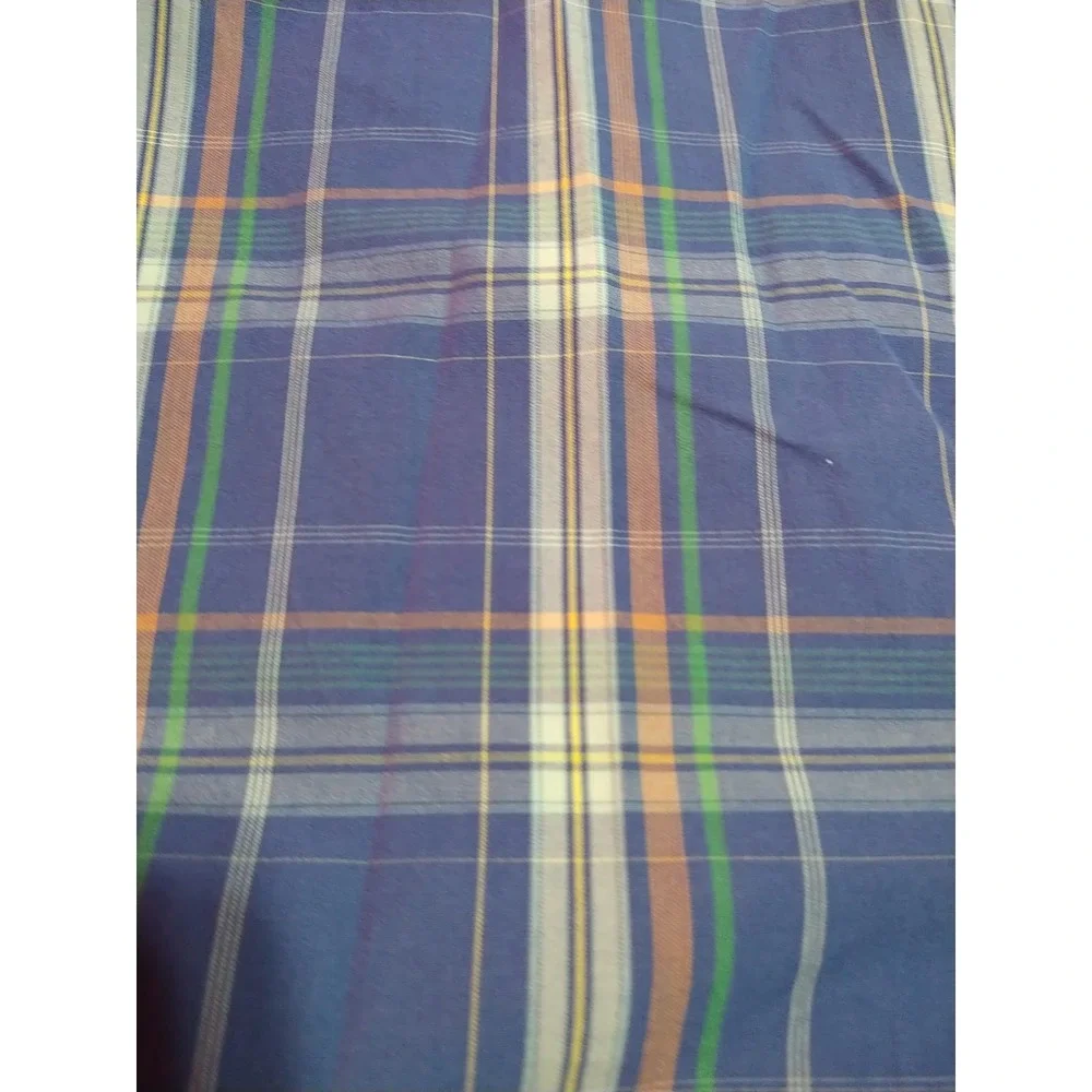 IZOD Button Down Shirt Men L Blue Plaid Office Nerd Smart Casual‎ Preppy College